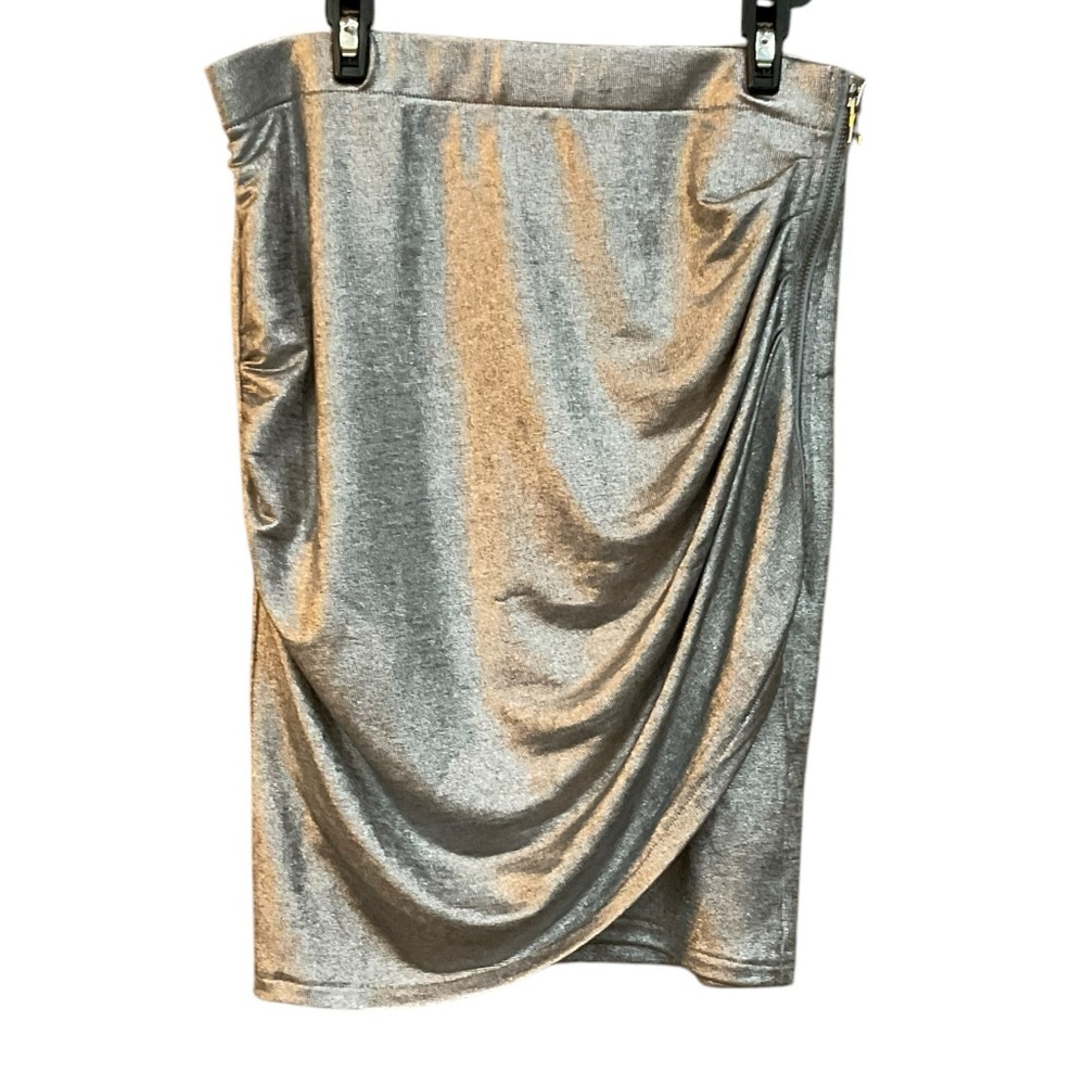 Armani Exchange Women's Silver Shiny Mini Skirt Size M Party Cocktail​ NWT!! - Picture 2 of 8